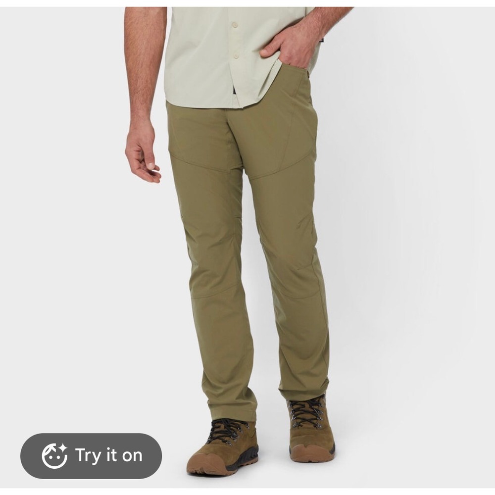 Duluth Trading Co AKHG Roadless Pants Mens 34x34 Tan Khaki Hiking Outdoor Pant